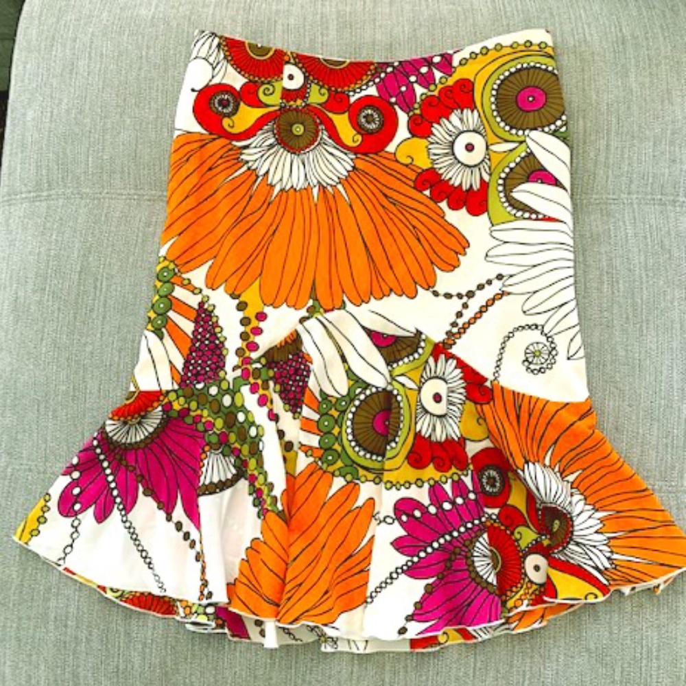 Trina Turk A Line Silk Skirt